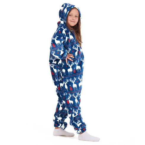 Snuggs Kids Blanket Onesie Dark blue christmas